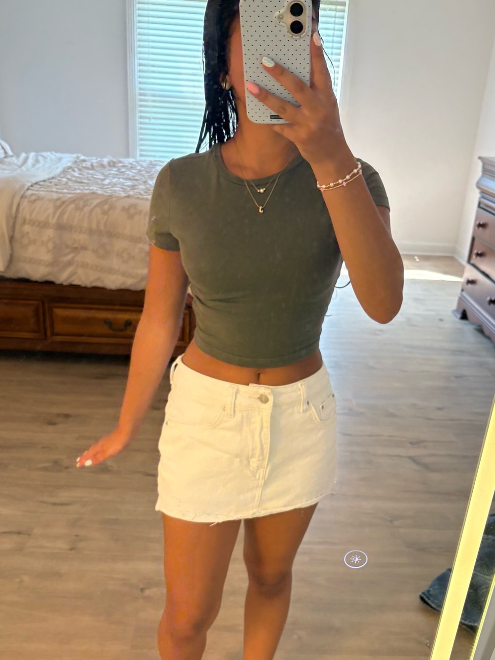 wild fable Olive Green Short Sleeve Crop Top